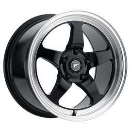 18x10 Forgestar D5 Gloss Black w/ Machined Lip 5x114.3 ET42 BS7.1