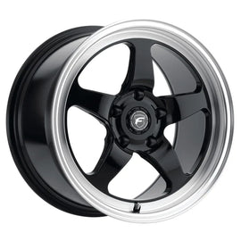18x10 Forgestar D5 Drag Gloss Black w/ Machined Lip 5x120.65 ET25 BS6.5
