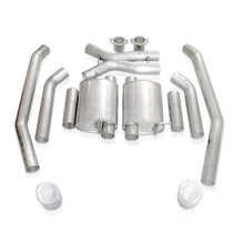 Load image into Gallery viewer, Stainless Works Catback Dual Turbo Mufflers Single Wide Oval Tip Factory Connect