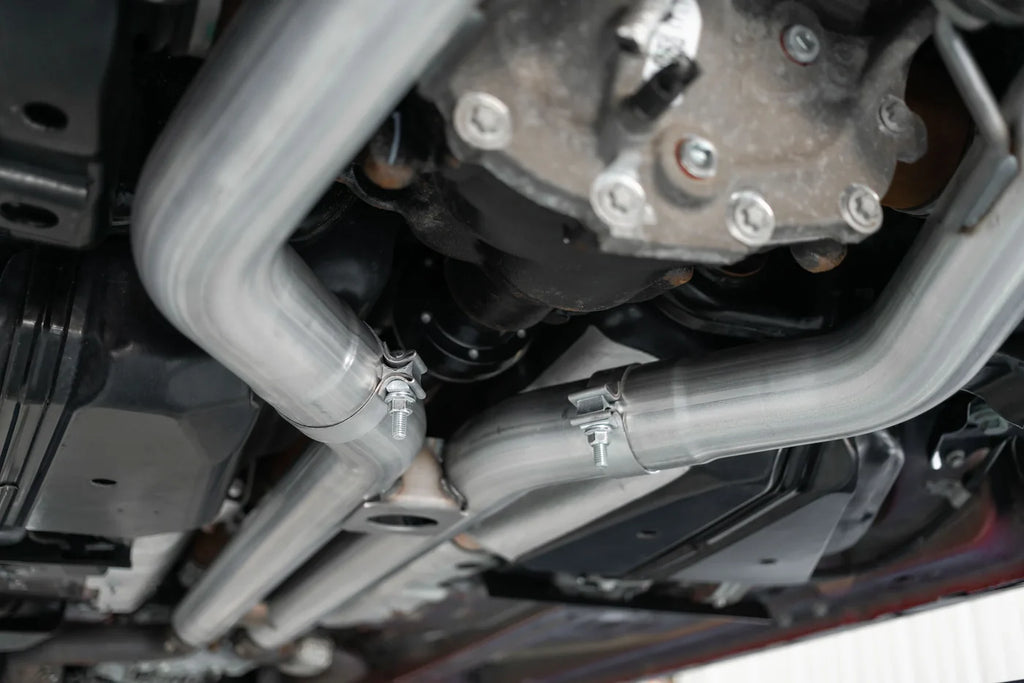 18-23 Mustang GT MBRP Race Version Exhaust 3in. Cat Back; With Quad 4in. Dual Wall Tips  T304