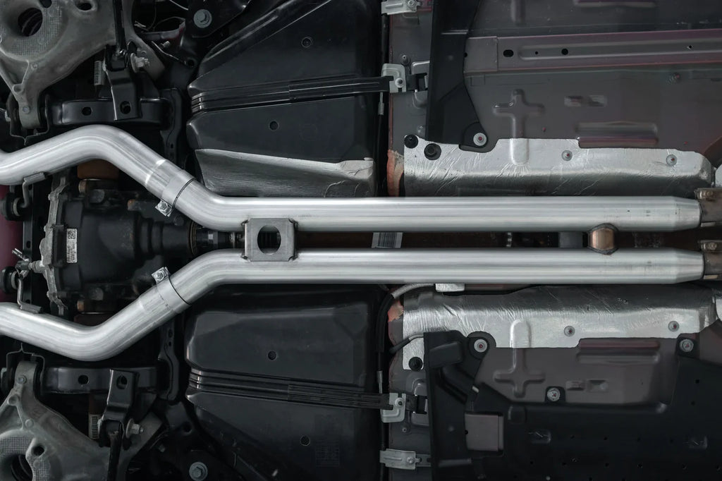 18-23 Mustang GT MBRP Race Version Exhaust 3in. Cat Back; With Quad 4in. Dual Wall Tips  T304