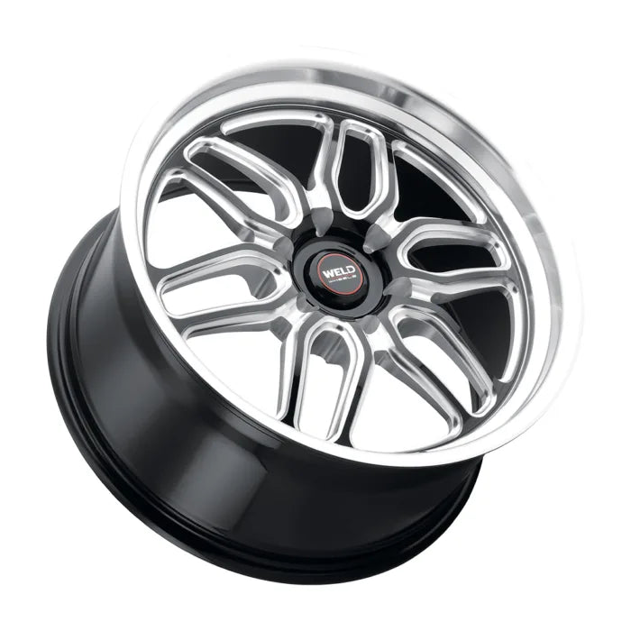 20x7 Weld Racing Laguna 6 Drag 6x135 ET13 BS4.5 Gloss Black W/Milled