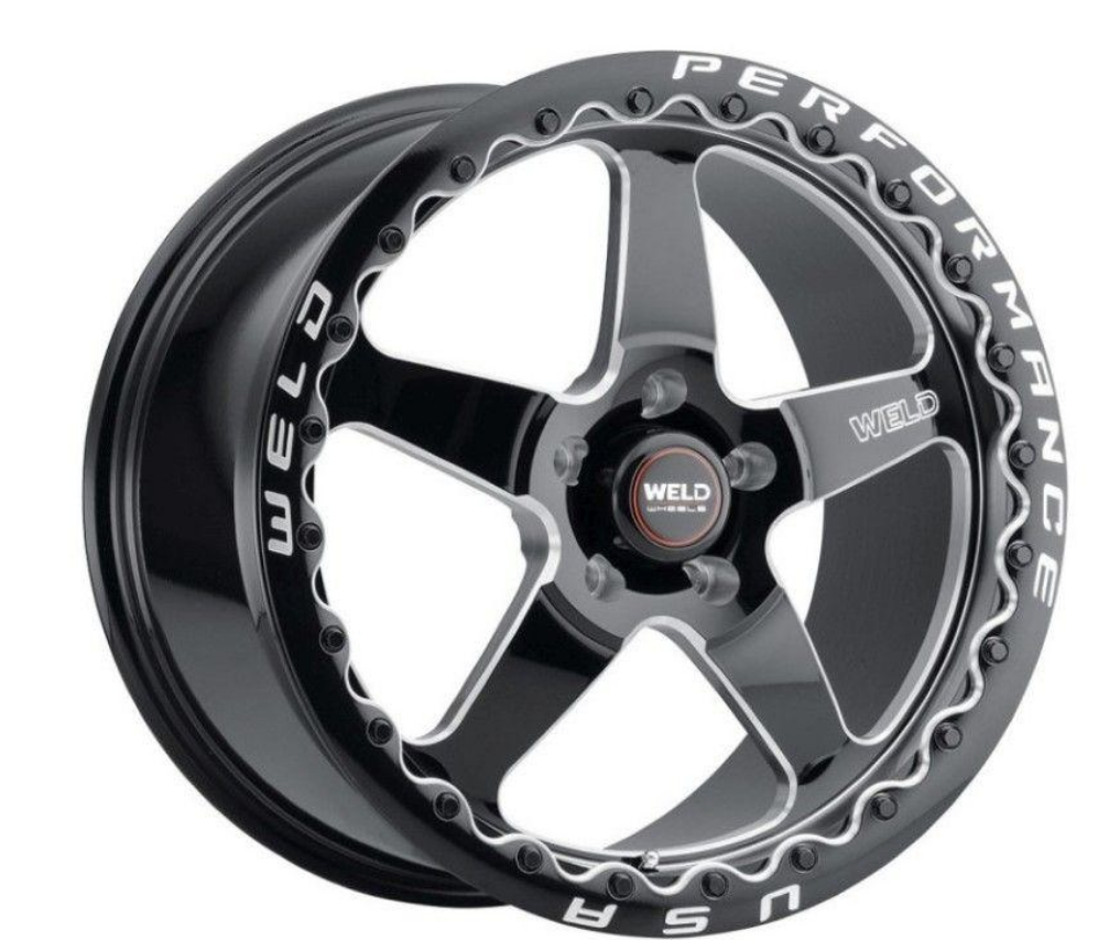 S90470067P50 Weld Ventura Beadlock S904 Wheel 17x10 5x114.3 50mm Gloss Black MIL - Black Ring